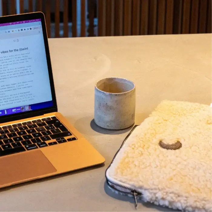 Teddy Laptop Sleeve - Moon - Elle & Rapha