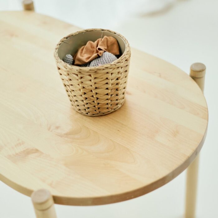 Teddy Wieg Ecru + Kindertafel - Childhome