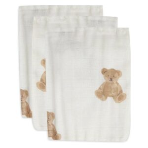 Tetra Washandjes - 3P - Teddy Bear - Jollein