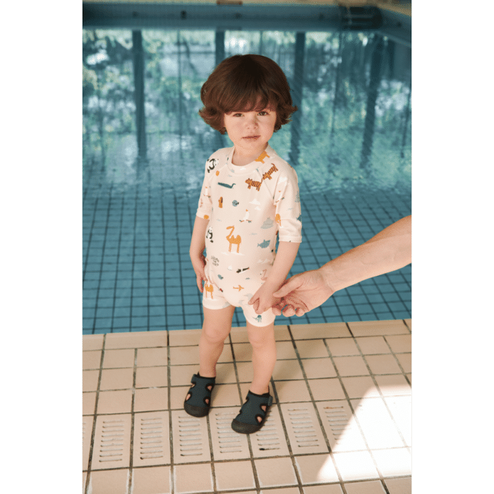 Thor Baby Swim Jumpsuit - Around the world / Sandy - Liewood Thor Baby Swim Jumpsuit - Around the world / Sandy - Liewood