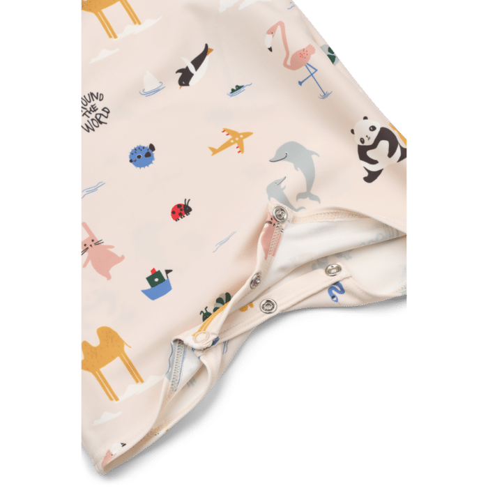 Thor Baby Swim Jumpsuit - Around the world / Sandy - Liewood Thor Baby Swim Jumpsuit - Around the world / Sandy - Liewood