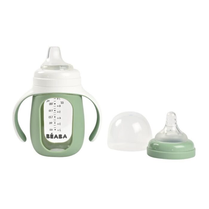 Training Glazen Fles 210ml - Sage Green - Beaba