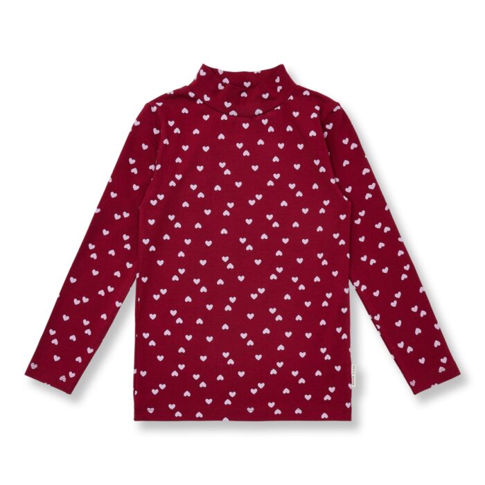 Turtle Neck - Hearts AOP − Petit Blush