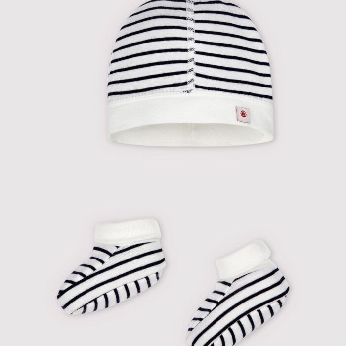 Tweedelige set in biokatoen voor baby's - marine - Petit Bateau