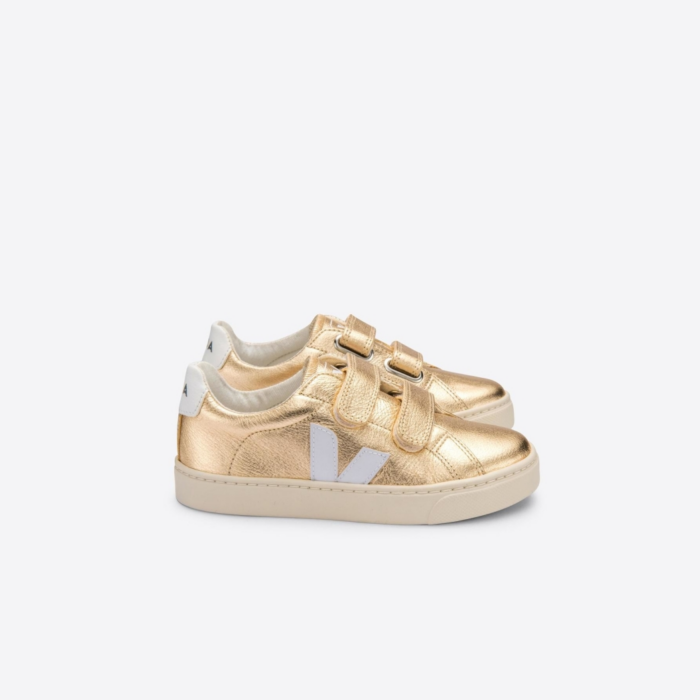 Veja Esplar Velcro Leather - White Gold Veja Esplar Velcro Leather - White Gold