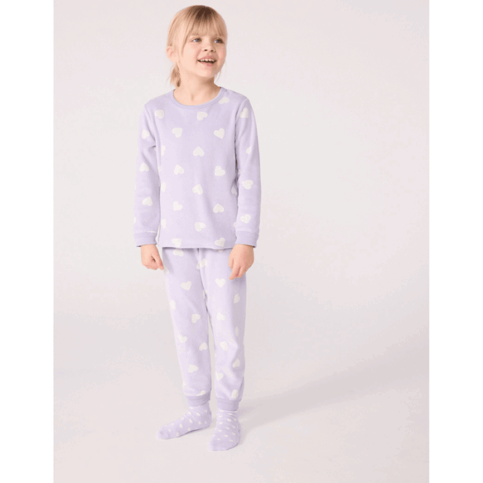 Velours Pyjama - Marshmallow Hearts - Petit Bateau