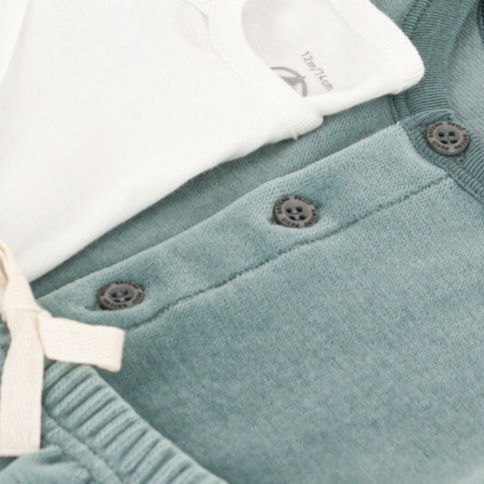Velours set van 3 - Green - Petit Bateau Velours set van 3 - Green - Petit Bateau