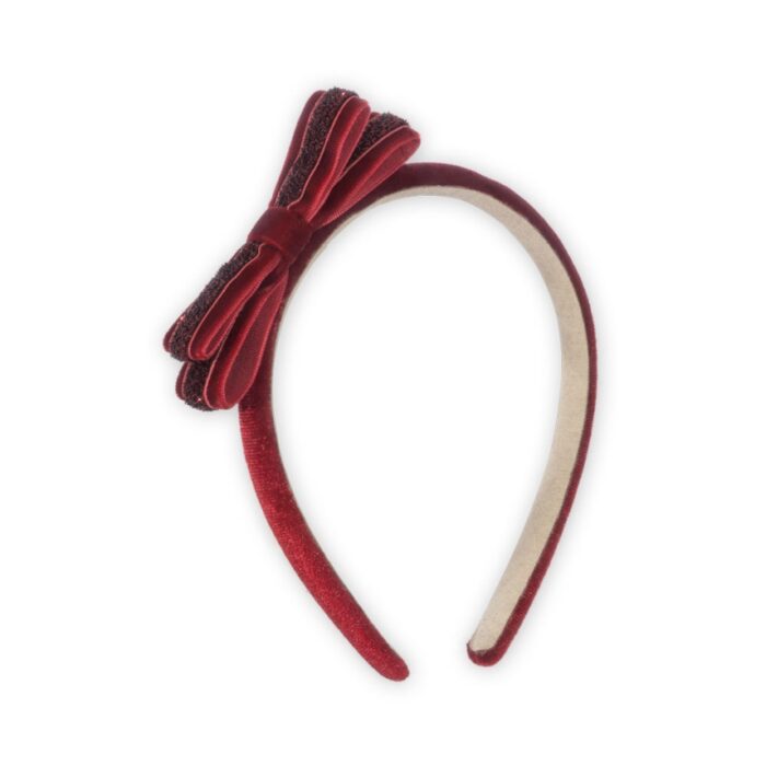Velvet Bow Hairbrace - Red - Konges Slojd