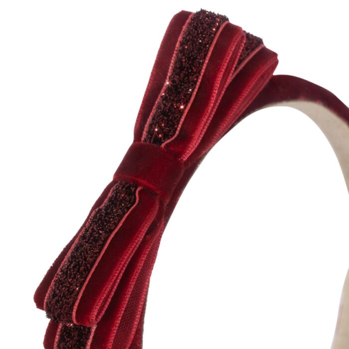 Velvet Bow Hairbrace - Red - Konges Slojd