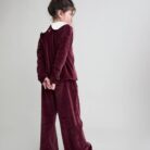 Velvet Wide Leg Pants - Pomegranate - Buho
