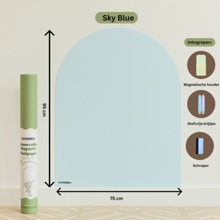 Verplaatsbare Magnetische Muursticker - Sky Blue - Kinderly