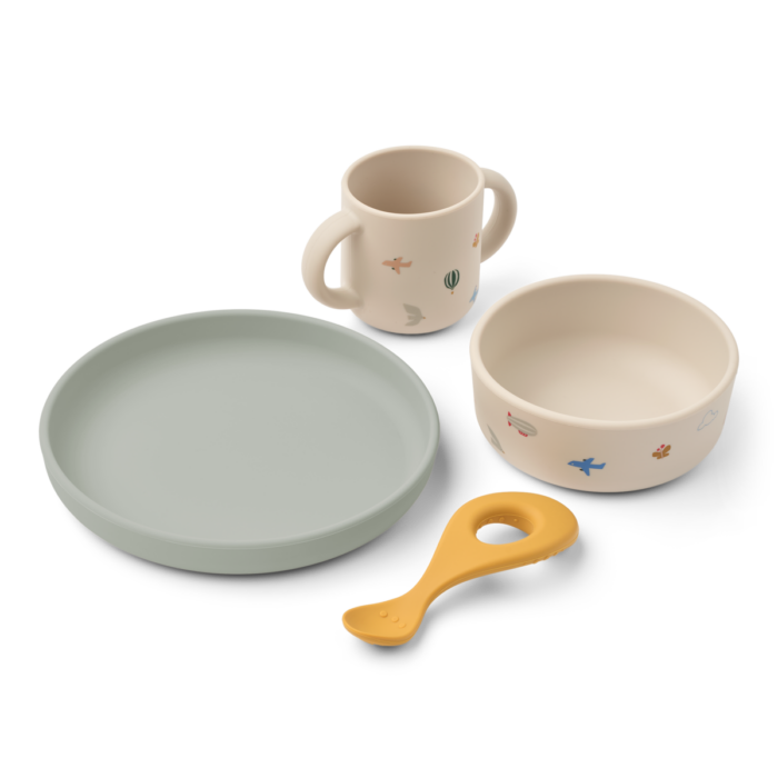 Vivi Printed Tableware Set - Flying / Sandy - Liewood