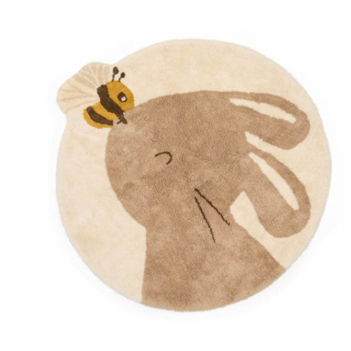 Vloerkleed Konijn Beige - 110x110 - Little Dutch