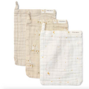 Washandjes set - Beige - Newborn Naturals Goose - Little Dutch