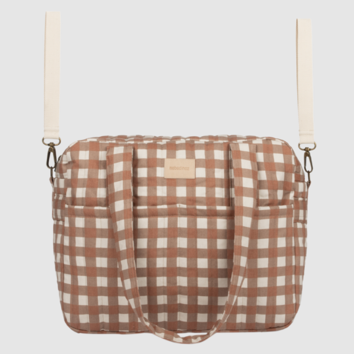 Waterproof Stroller Bag Hyde Park - Terracotta Checks - Nobodinoz