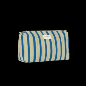 Waterproof Toilettas Stories - Green Blue Stripes - Nobodinoz