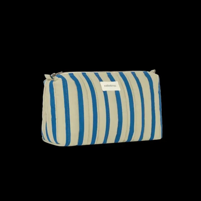 Waterproof Toilettas Stories - Green Blue Stripes - Nobodinoz