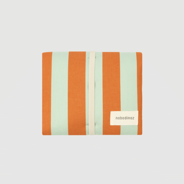Waterproof Verzorgingsmatje Stories - Green Orange Stripes - Nobodinoz