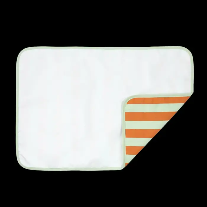 Waterproof Verzorgingsmatje Stories - Green Orange Stripes - Nobodinoz