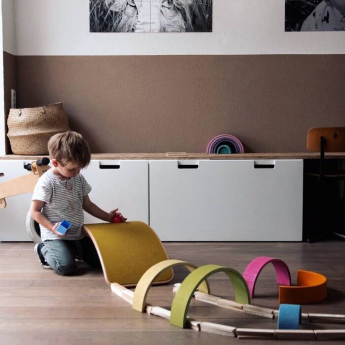 Wobbel Pro Blank Gelakt Met Vilt - Mustard