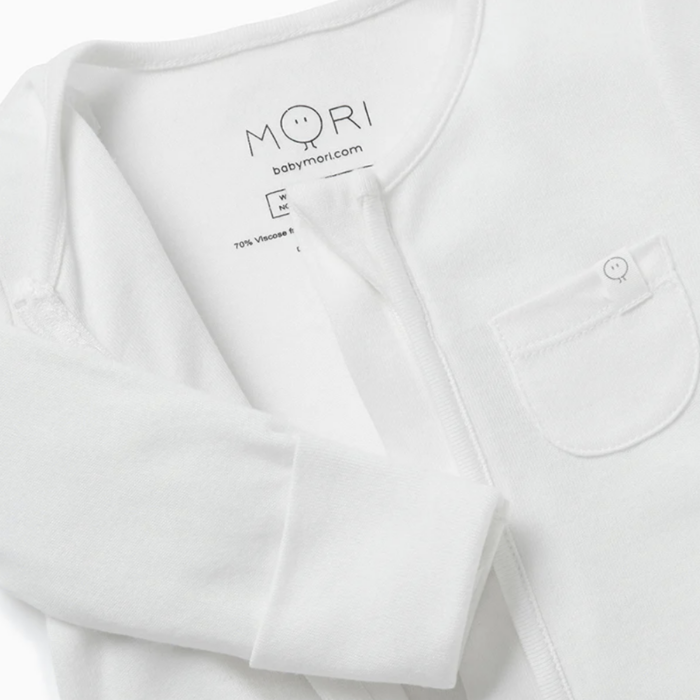 Zip-Up Pyjama - White - Mori Zip-Up Pyjama - White - Mori