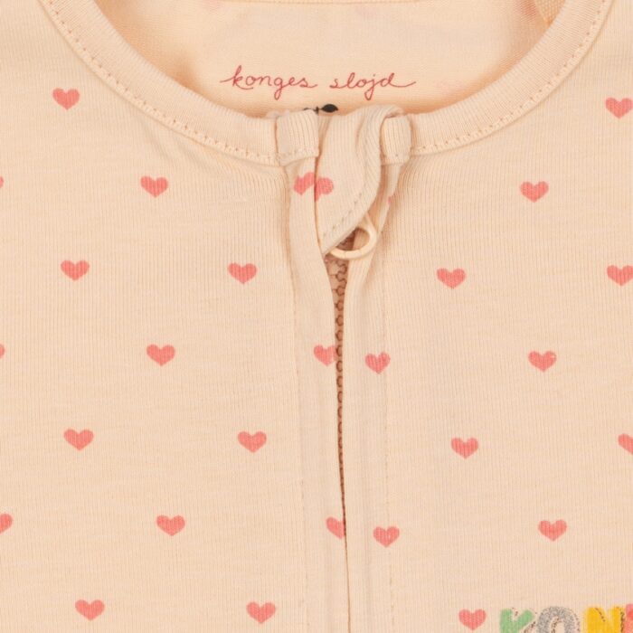Zip Onesie - Teddy Coeur - Konges Slojd Zip Onesie - Teddy Coeur - Konges Slojd