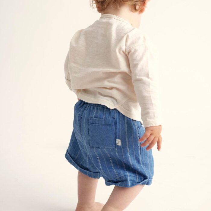 baby bermuda shorts - striped denim - My Little Cozmo