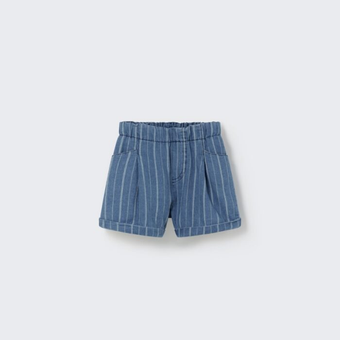 baby bermuda shorts - striped denim - My Little Cozmo