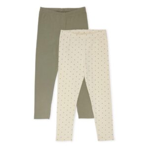 basic 2 pack leggings gots - Konges Slojd - Apple Dot/Sage basic 2 pack leggings gots - Konges Slojd - Apple Dot/Sage