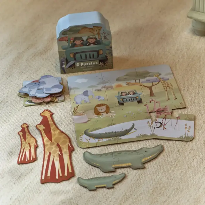 6 Puzzels - Safari Friends - Little Dutch