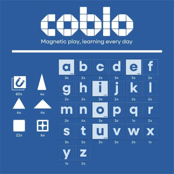 Coblo Mini Letters - 40 tegels & 60 toppers - Coblo Coblo Mini Letters - 40 tegels & 60 toppers - Coblo