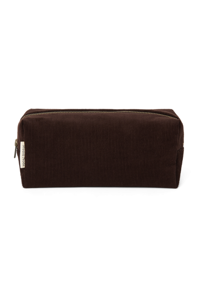Dark Brown Rib Puffy Pouch - Studio Noos