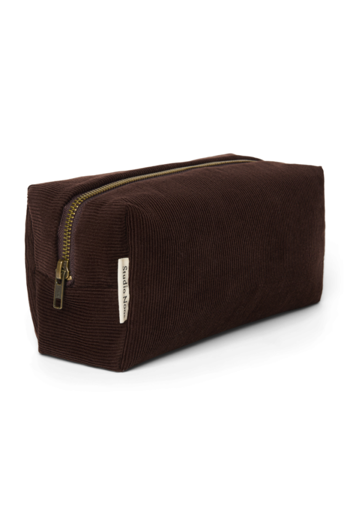 Dark Brown Rib Puffy Pouch - Studio Noos