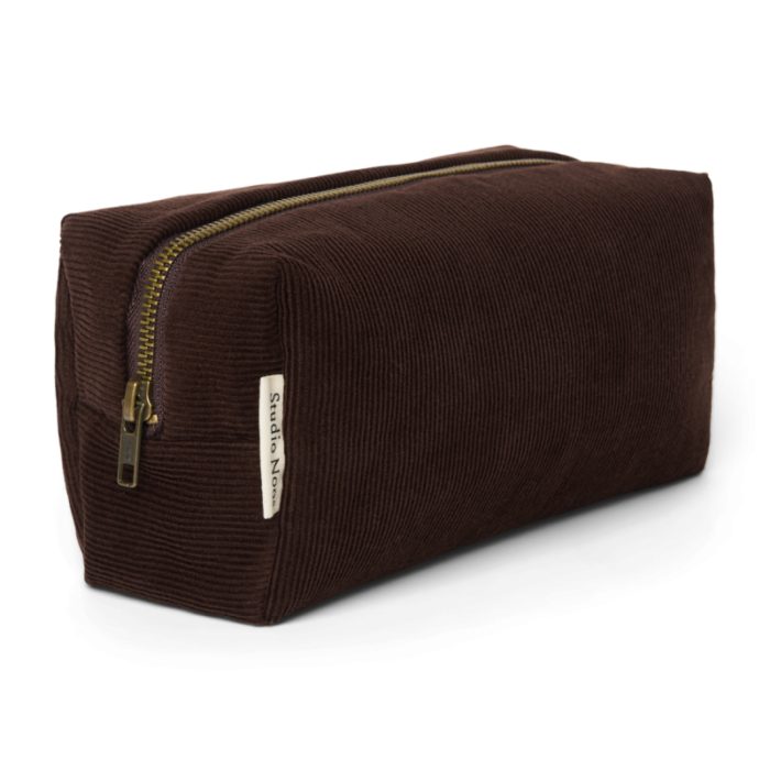 Dark Brown Rib Puffy Pouch - Studio Noos Dark Brown Rib Puffy Pouch - Studio Noos