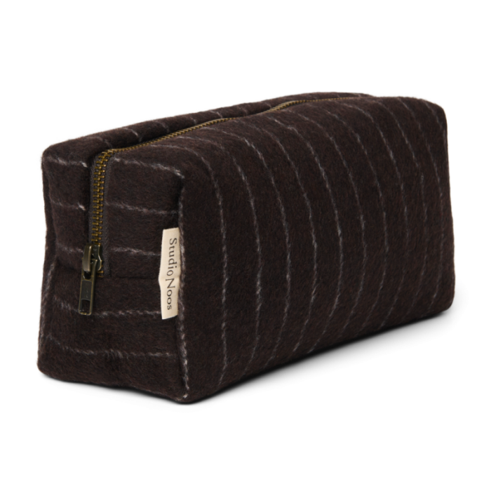 Flannel Chalkstripe Pouche - Brown - Studio Noos