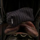 Flannel Chalkstripe Pouche - Brown - Studio Noos