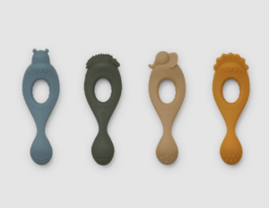 Liva Silicone Spoon 4-Pack - Safari Blue Mix - Liewood