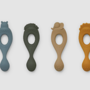 Liva Silicone Spoon 4-Pack - Safari Blue Mix - Liewood