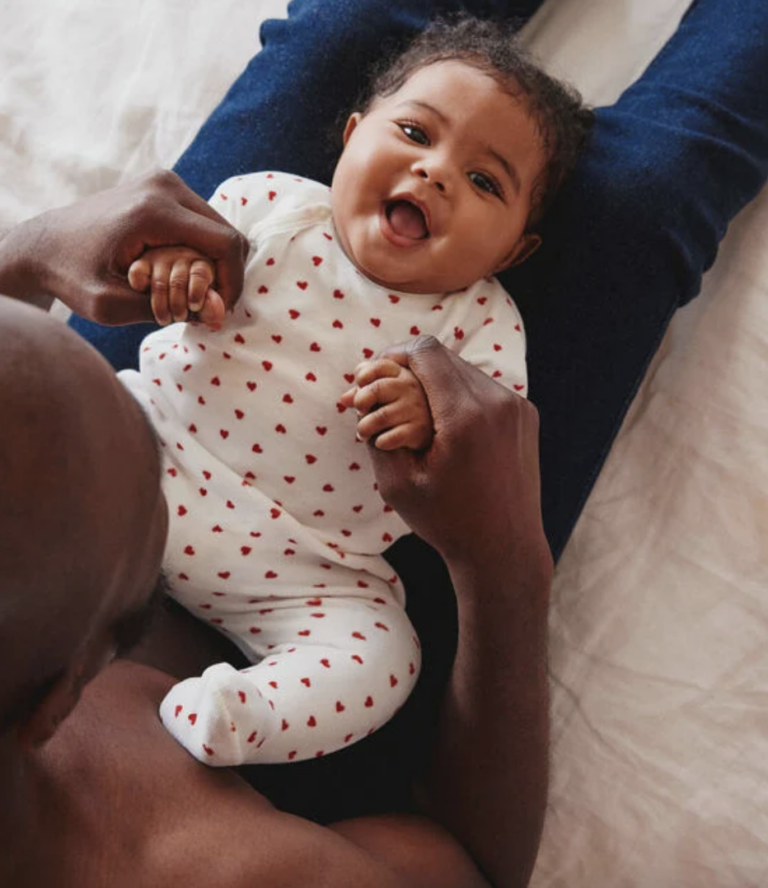 Fluwelen Babypyjama - Hartjes - Petit Bateau